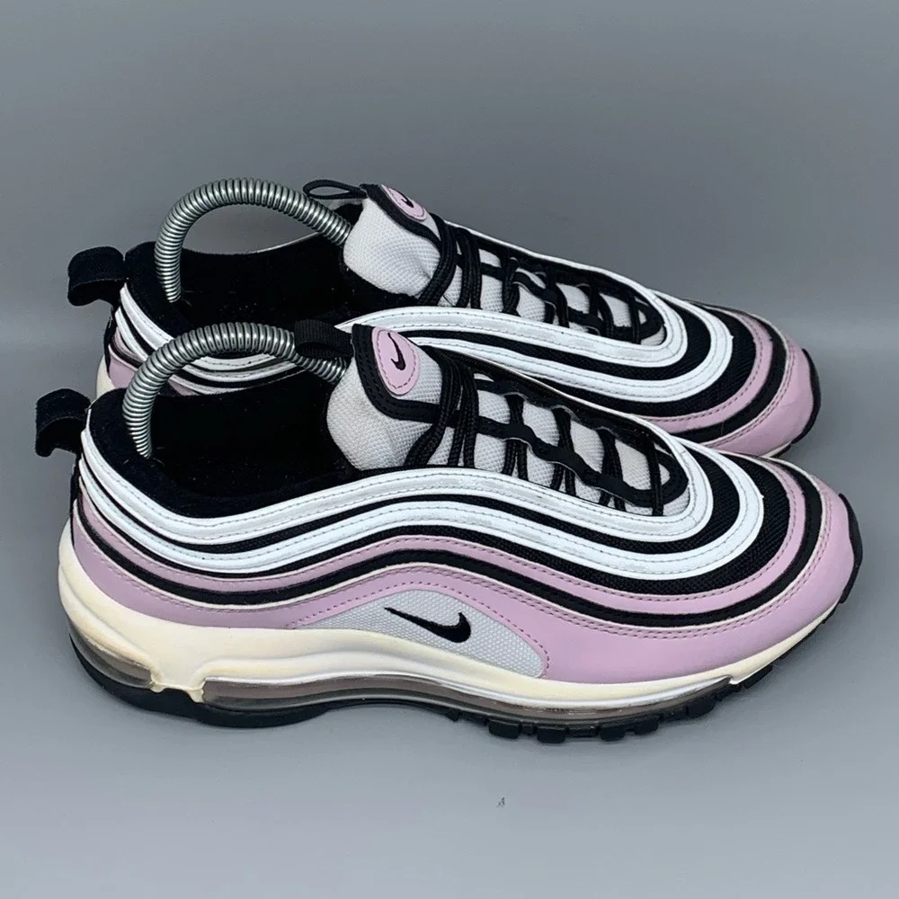 Nike Air Max 97 Pink White Black Running Shoes 921522-500 Mens 7Y Women's Sz 8.5